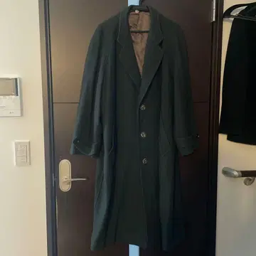 맥시 롱 꼼사데모드 체스터 코트 헤링본 빅 사이즈