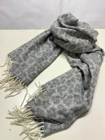 띠어리 여성용 스톨 대형 레오파드 무늬 프린지