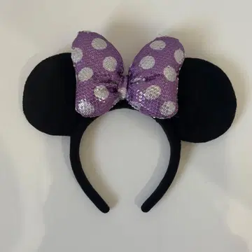 디즈니 미니 머리띠 보라색 스팽글
