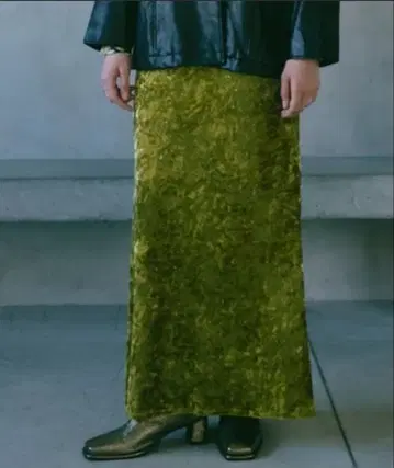 sahara 벨로아 롱 스커트 라임