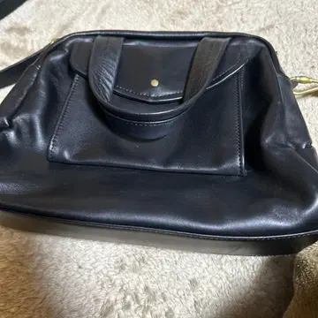 Ense 앙사 2way 보스턴 가죽 미니 네이비 숄더 핸드