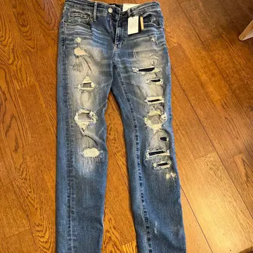 AZUL 데미지 가공 블루 데님