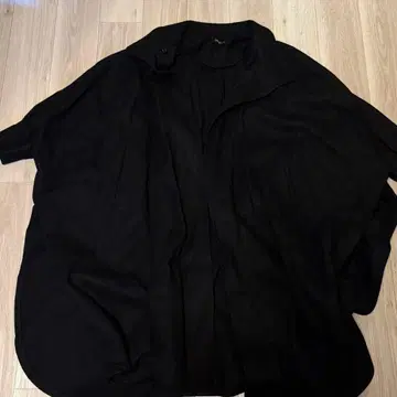 스탠드 카라 판초 코트 블랙 모드 스타일