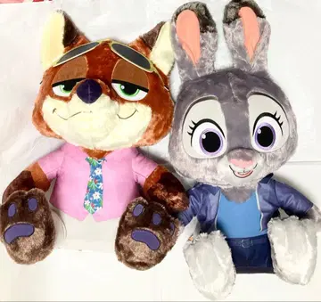 2개 주토피아2 슈퍼 라지 봉제 인형 닉 와일드 주디 홉스