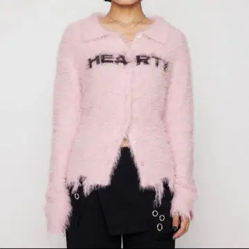 LAGUA GEM CRASH POINT SHAGGY 니트 핑크