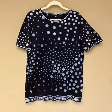 LEONARD 네이비 도트 무늬 반팔 T셔츠