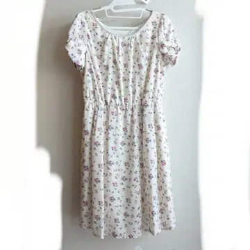 플라워 프린트 반팔 롱 원피스