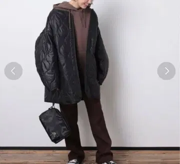 FREAK'S STORE M65 라이너 퀼트 코트 블랙