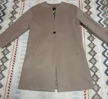 언타이틀 캐시미어 베이지 노카라 코트 새상품급