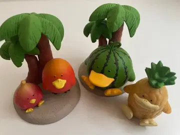 [ 거의 미사용 ] 후르츠 캐릭터 4개 & 야자수 그늘 2개 세트