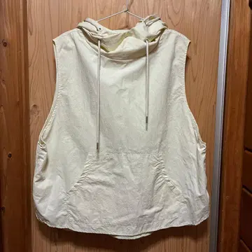 El mar 후드 부착 나일론 베스트 아이보리