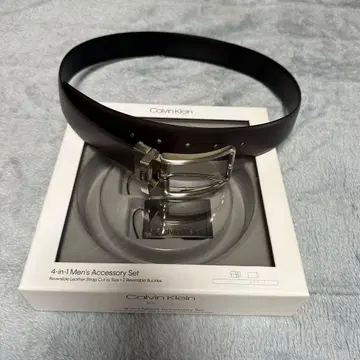미사용 캘빈클라인 벨트 세트 3점 가죽 천연 가죽 블랙 브라운