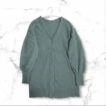 도트앤스트라이프 라쿤 50 미디엄 기장 V넥 가디건