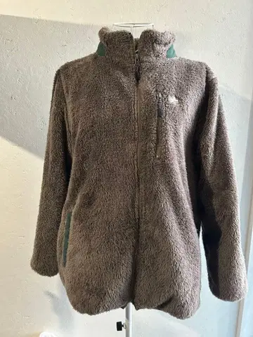 LOGOS PARK 브라운 플리스 자켓 지퍼 포켓 부착