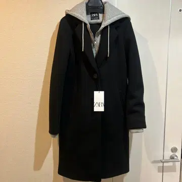 ZARA 자라 후드 부착 레이어드 스타일 코트 택 포함 미사용 새상품
