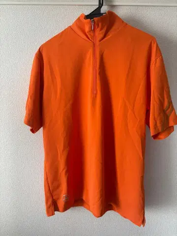 오렌지 하프 지퍼 셔츠 남성용