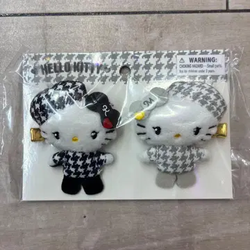 산리오/흑백 걸리시 쌍둥이 코디 헤어 클립 세트 키티 미미