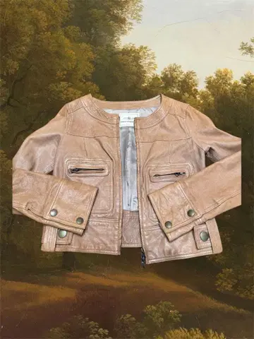 GRACE CONTINENTAL 베이지 가죽 자켓