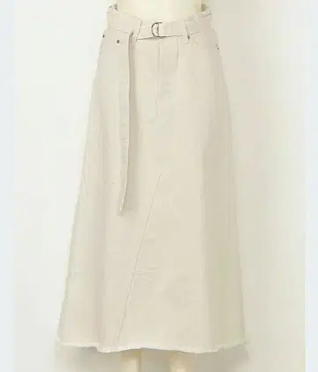 Mila Owen 리메이크풍 A라인 데님 스커트 화이트 미라 오웬