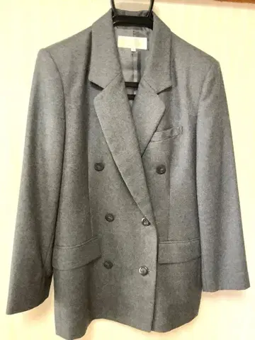 [ 도쿄 스타일 ] 그레이 더블 테일러드 자켓 울 100%