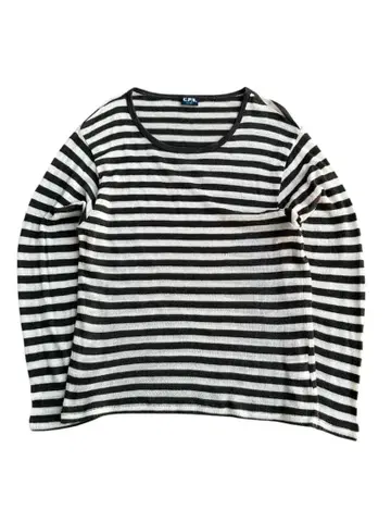 narrow border pattern mesh knit