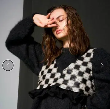 MAISONSPECIAL 스팽글 뷔스티에 체크 무늬