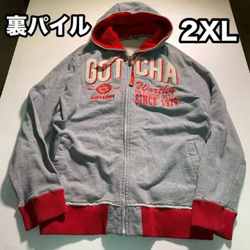 GOTCHA 파일 안감 풀 집업 후드티 로고 자수 2XL 사이즈 맨투맨