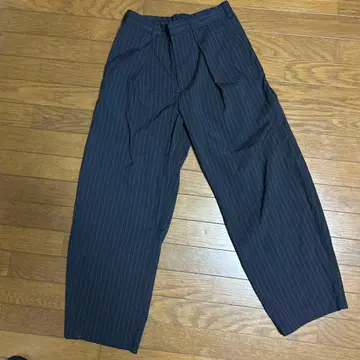 네이비 스트라이프 와이드 팬츠