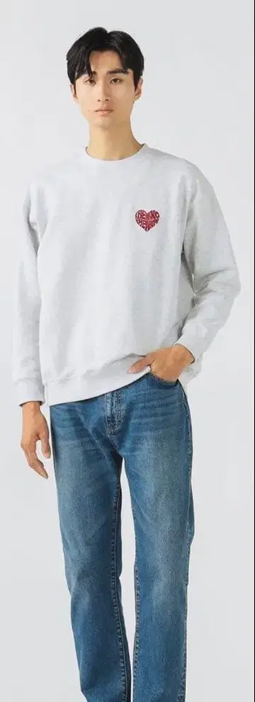 빔즈하트 맨투맨 하트 원포인트 맨투맨 남성용