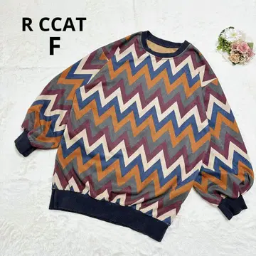 알씨캣 트레이닝복 풀오버 볼륨 소매 올 패턴 보더 F