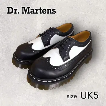 미사용 닥터마틴 3989 BEX 브로그 슈즈 블랙 화이트 UK5