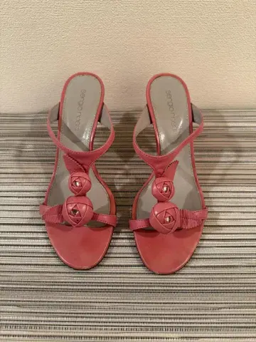 세르지오로시 뮬 핑크 사이즈 34.5 고품질 스와로브스키