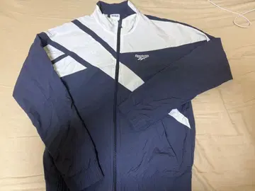 리복 풀 집업 저지 네이비/화이트