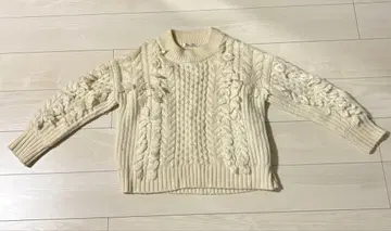 SNIDEL 아이보리 케이블 니트 스웨터