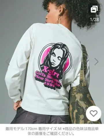 X-girl MESSAGE AND FACE CIRCLE L/S TEE S