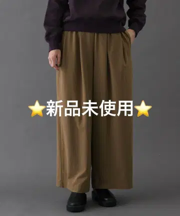 FORK&SPOON 울라이크 투 턱 와이드 팬츠 CAMEL 1