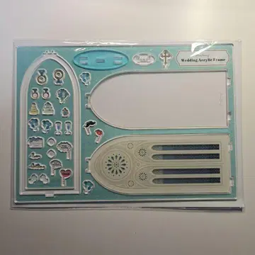 후쿠야 웨딩 아크릴 프레임 브라이드 스카이블루 파랑 스카이블루