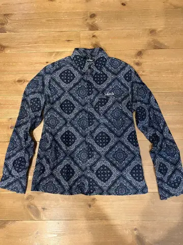 Subciety 페이즐리 무늬 긴팔 셔츠 M 네이비