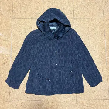 빈티지 후드 부착 퀼팅 자켓 퍼 라이너 블랙 구제 의류