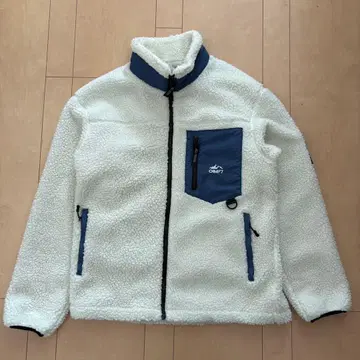 CAMP7 보아 풀 집업 스탠드 넥 블루종