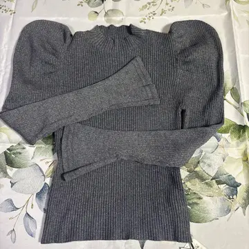 Her lip to 퍼프 슬리브 니트 스웨터 rich gray S