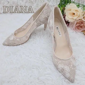 미사용급 다이애나 스틸레토 전체 레이스 자수 펌프스 24.5cm