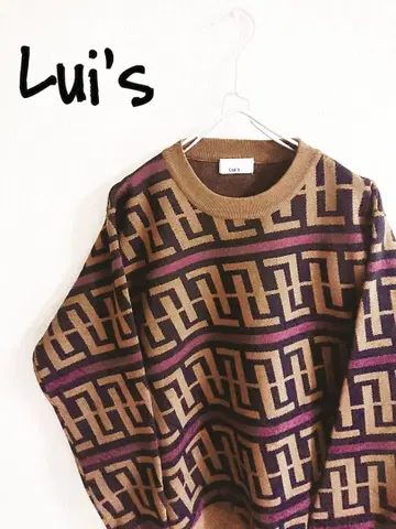 D221232 Lui's 기하학 패턴 자카드 니트