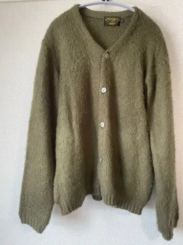 UNIVERD72 모헤어 가디건 올리브 그린