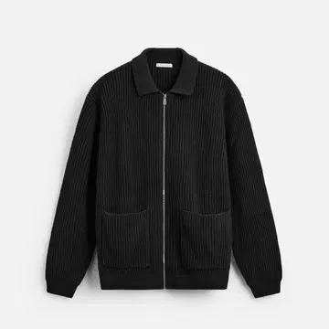 ZARA 자라 남성용 펄 니트 지퍼 가디건 S