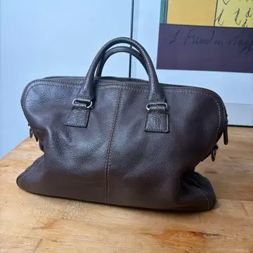 브라운 가죽 토트백