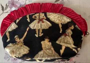 새상품 발레리나 패턴 패브릭 소재 파우치