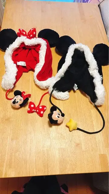 디즈니 팬캡 미키 미니 귀도리 모자 2개 세트