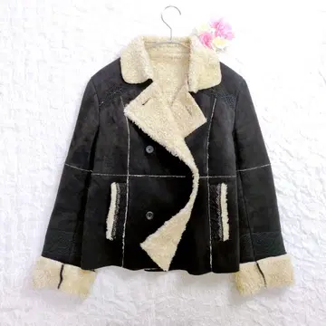 [ 새상품급 ] PINK HOUSE 무스탕 보아 자켓 코트 스웨이드