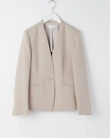 PLST 완판 폴리에스테르 옥스 칼라리스 자켓 베이지